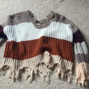 Fringe knit sweater